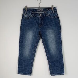 Rock & Roll Cowgirl Boyfriend Crop Women Blue Jeans Size 28